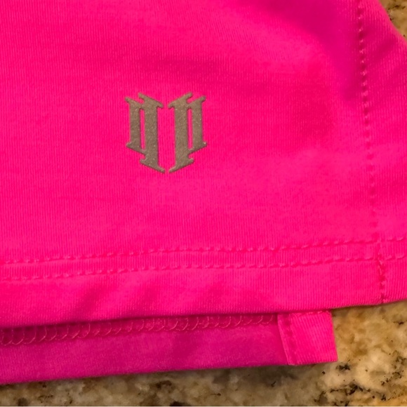 Eleven by Venus Williams Women's Wavy Mesh Inset Short Sleeve Fuschia Shirt Sz S - Picture 4 of 7